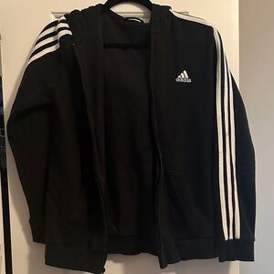 Adidas Black Jacket with White Accents